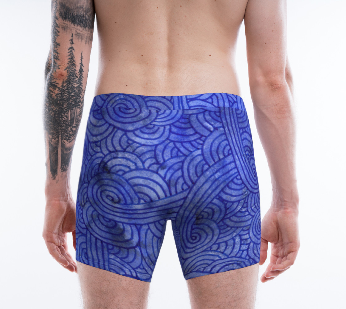 Royal blue swirls doodles Boxer Brief preview #2