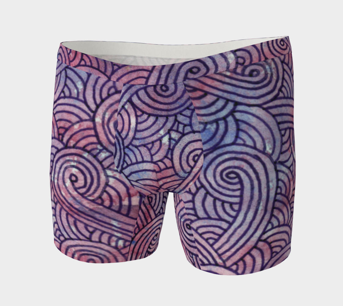 Aperçu de Purple swirls doodles Boxer Brief #3