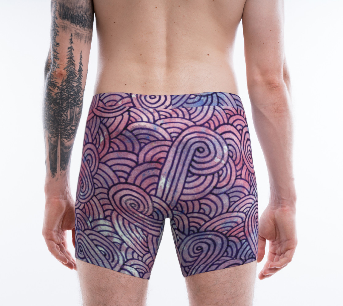Aperçu de Purple swirls doodles Boxer Brief #2