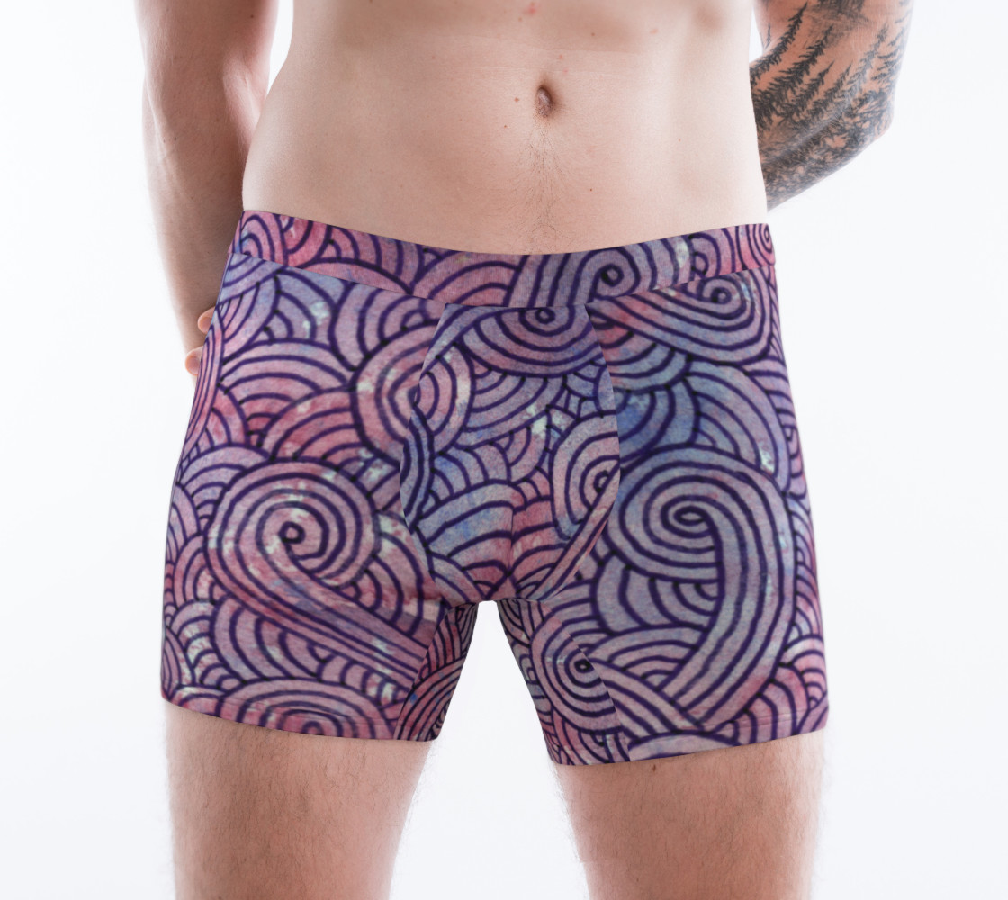 Aperçu de Purple swirls doodles Boxer Brief #1