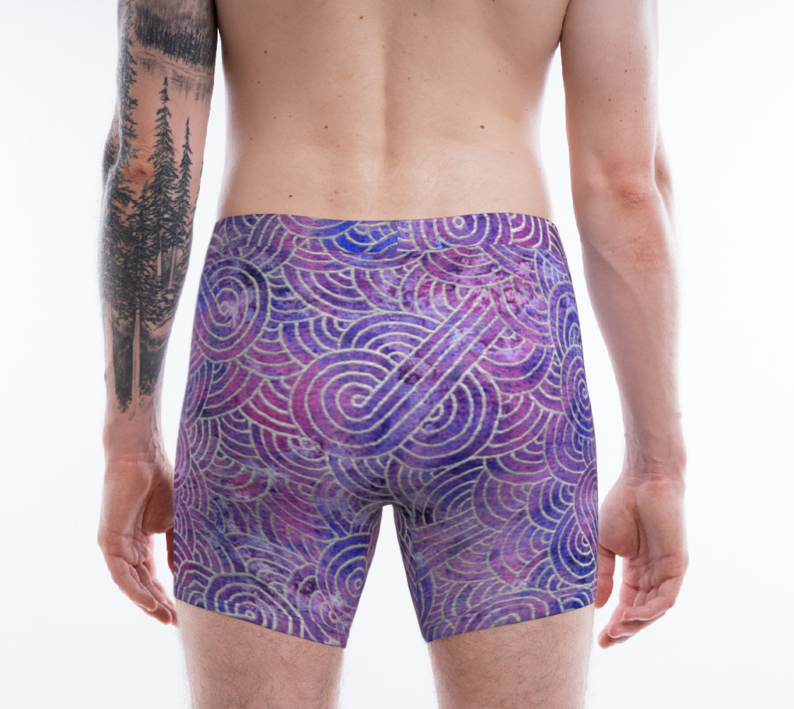 Aperçu de Purple and faux silver swirls doodles Boxer Brief #2