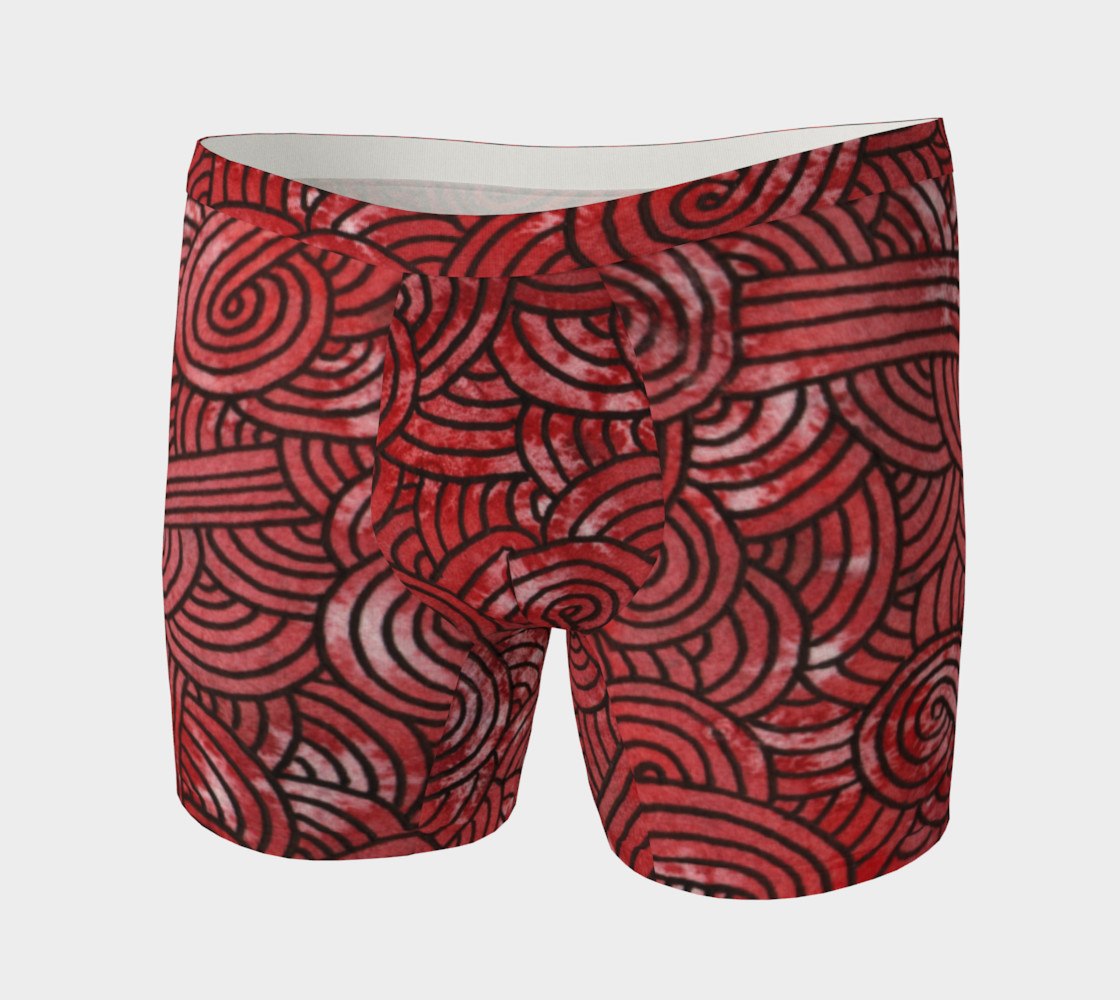 Aperçu de Red and black swirls doodles Boxer Brief #3
