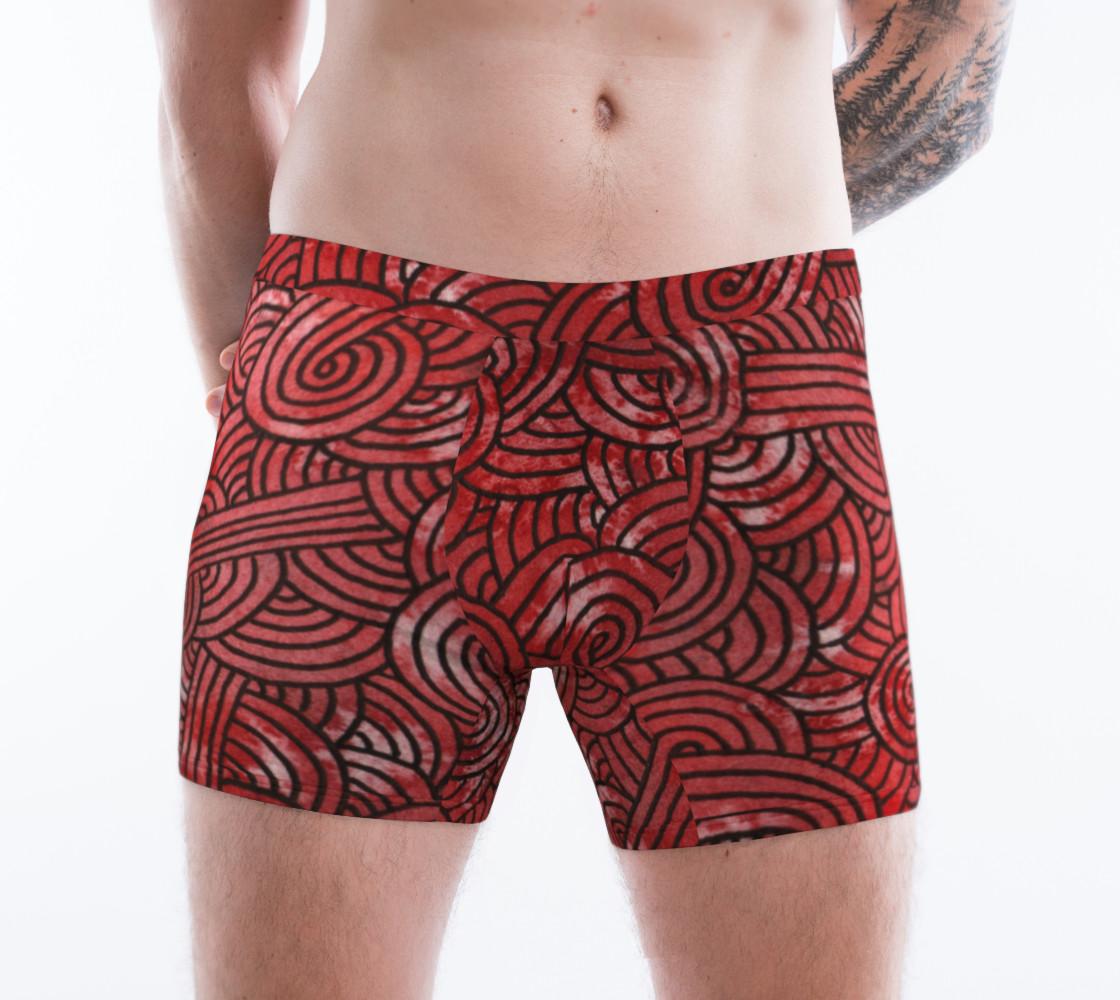 Aperçu de Red and black swirls doodles Boxer Brief #1
