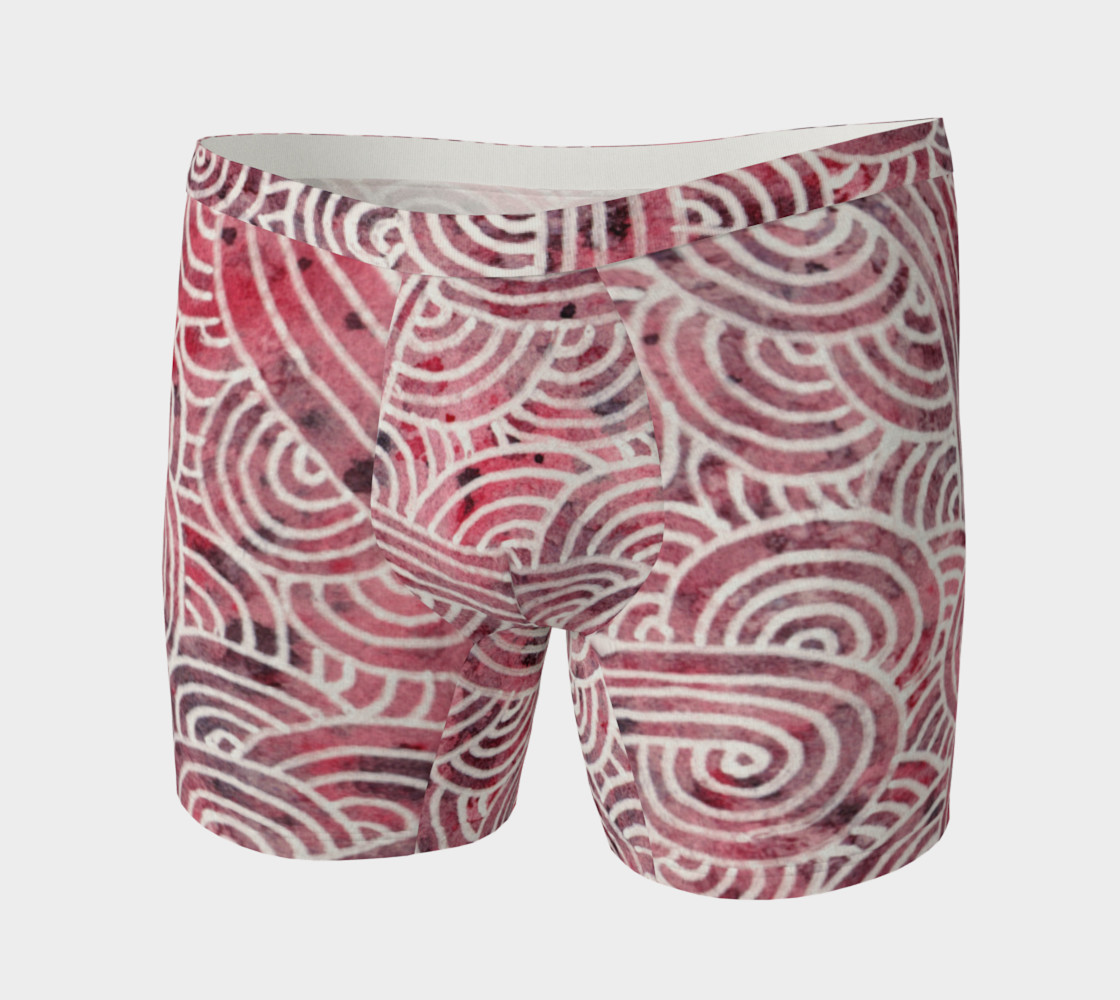 Aperçu de Red and white swirls doodles Boxer Brief #3