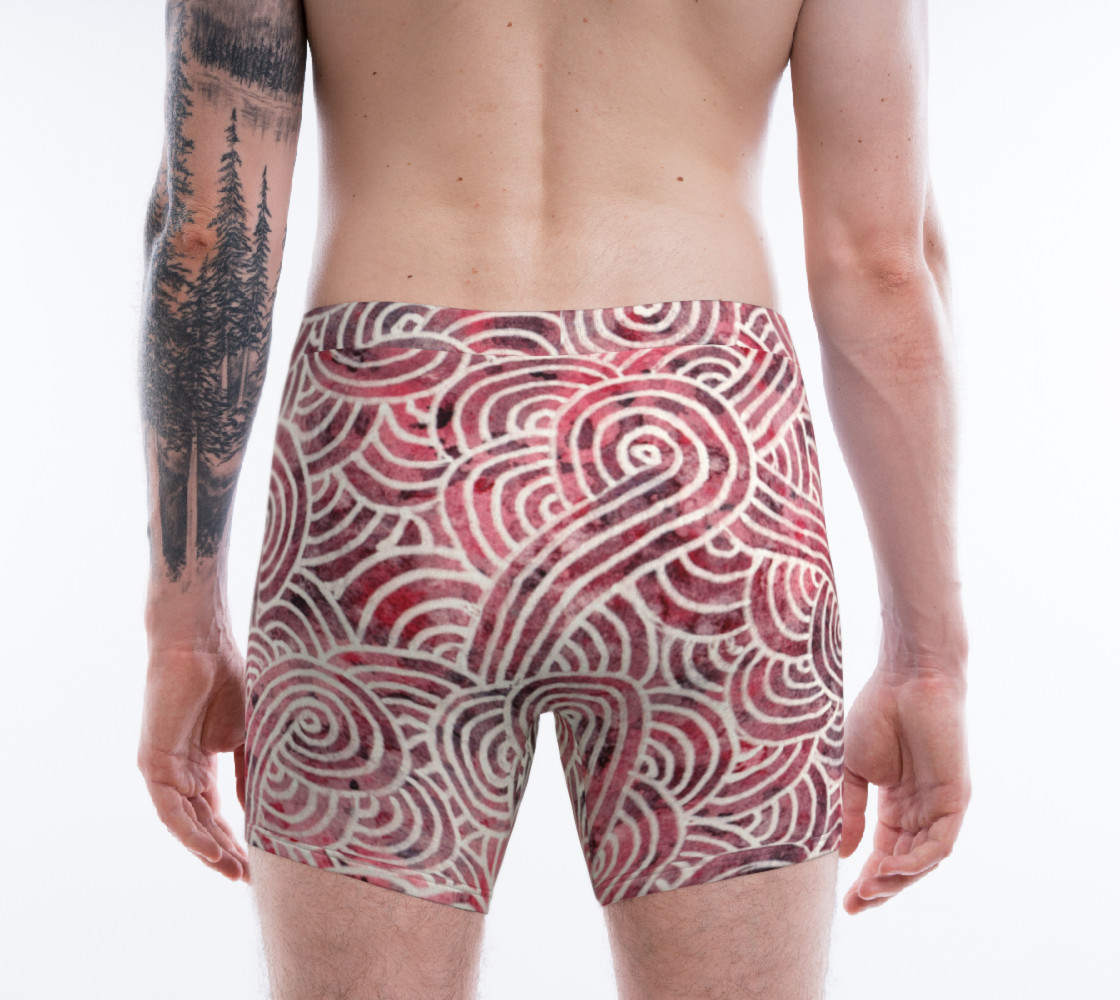 Aperçu de Red and white swirls doodles Boxer Brief #2