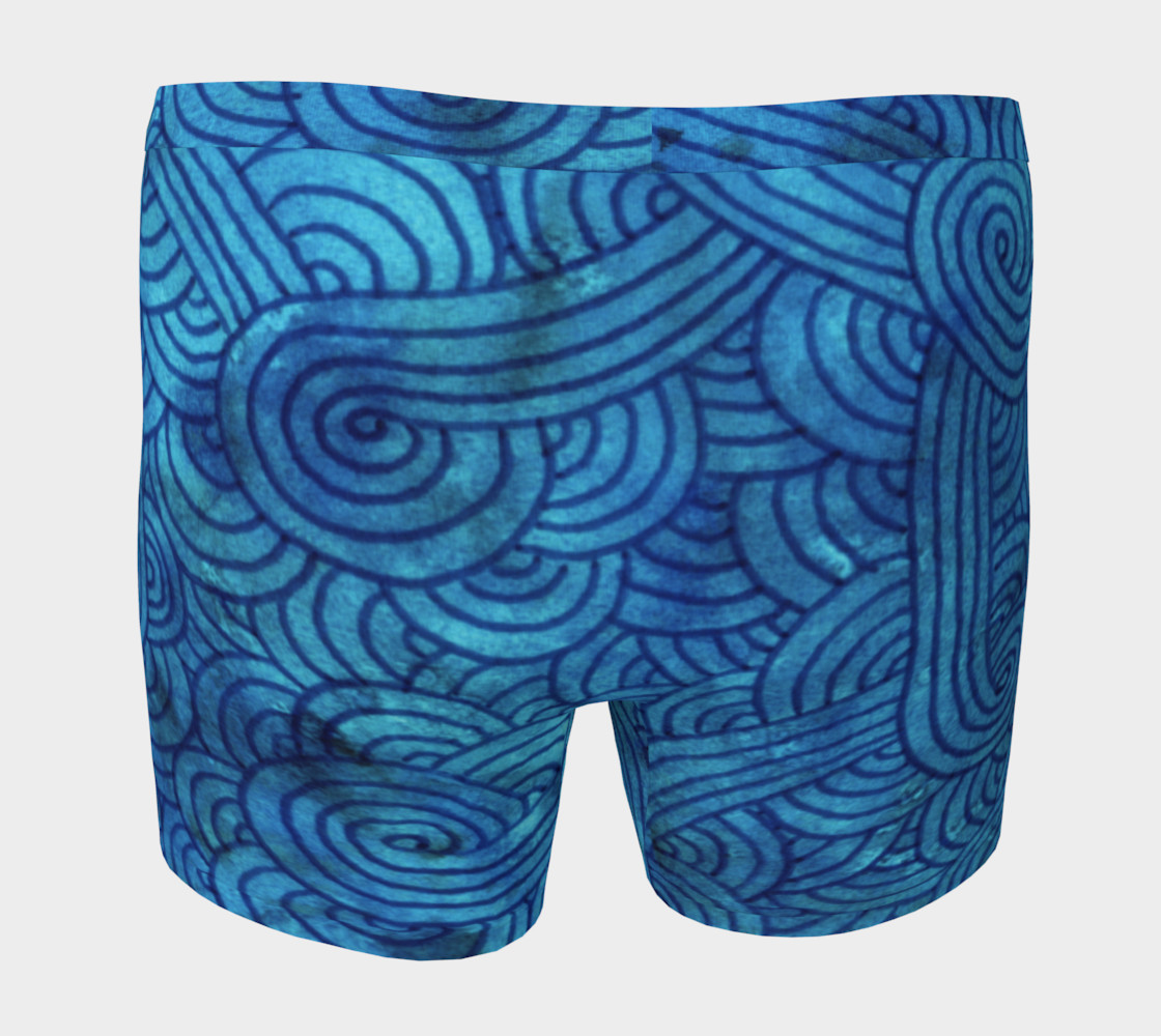 Aperçu de Turquoise blue swirls doodles Boxer Brief #4