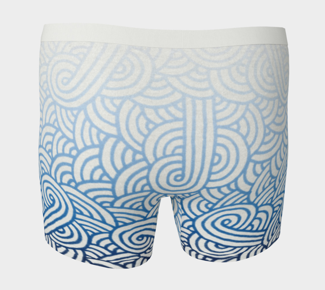 Aperçu de Gradient blue and white swirls doodles Boxer Brief #4