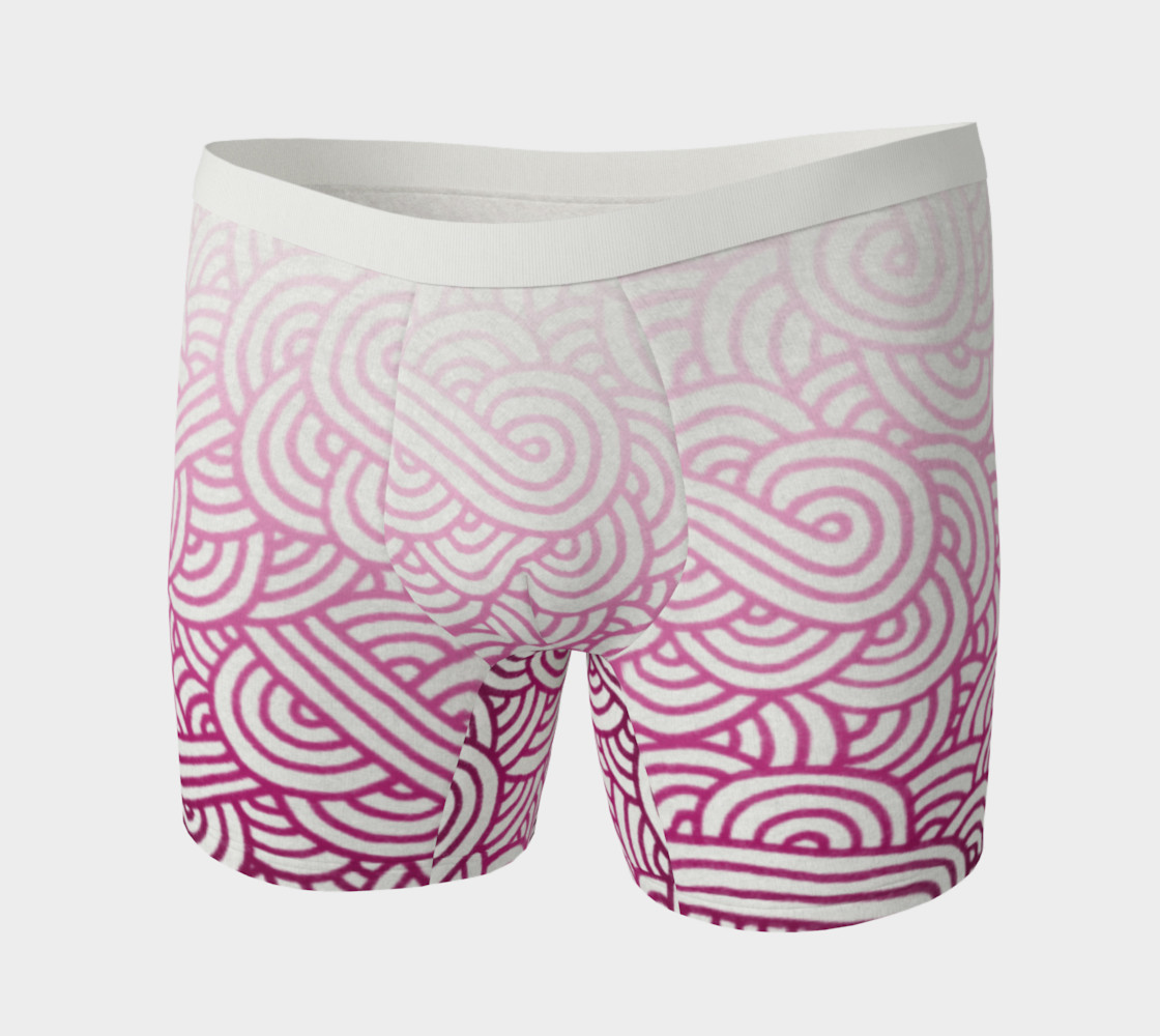 Gradient pink and white swirls doodles Boxer Brief preview #3