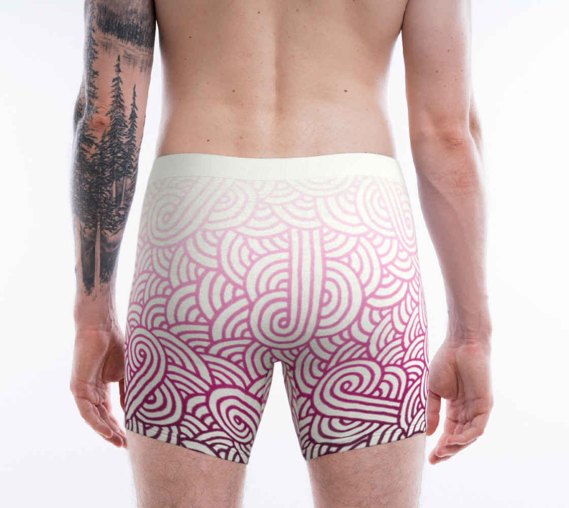 Gradient pink and white swirls doodles Boxer Brief preview #2