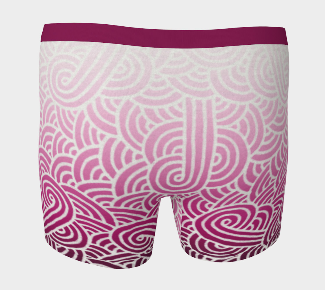 Aperçu de Ombré pink and white swirls doodles Boxer Brief #4
