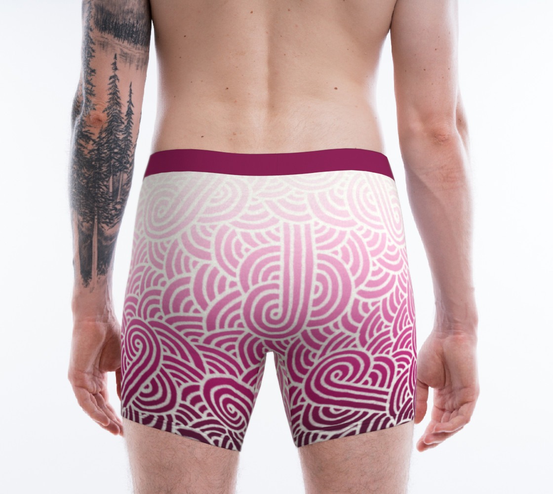 Aperçu de Ombré pink and white swirls doodles Boxer Brief #2