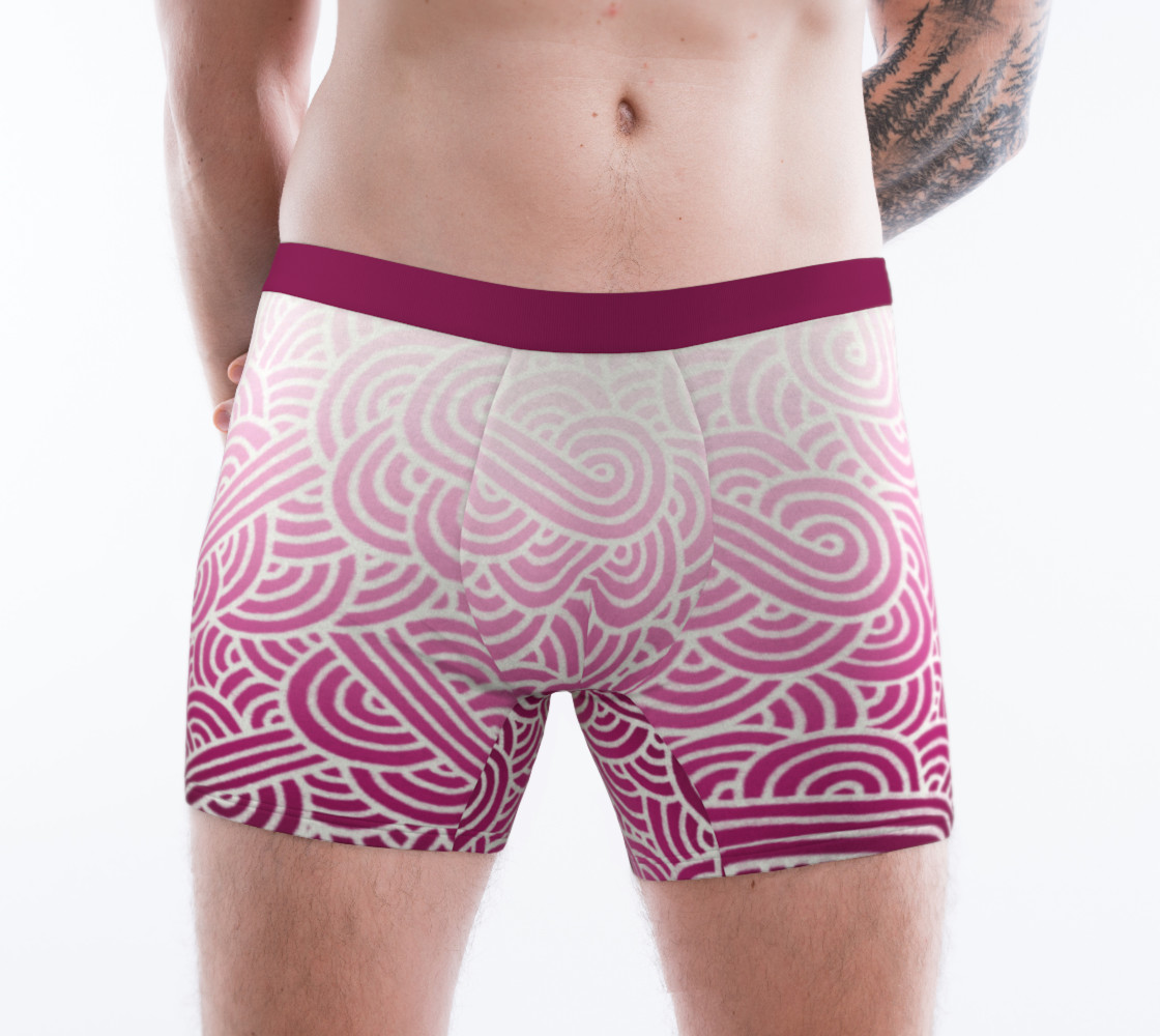 Aperçu de Ombré pink and white swirls doodles Boxer Brief #1