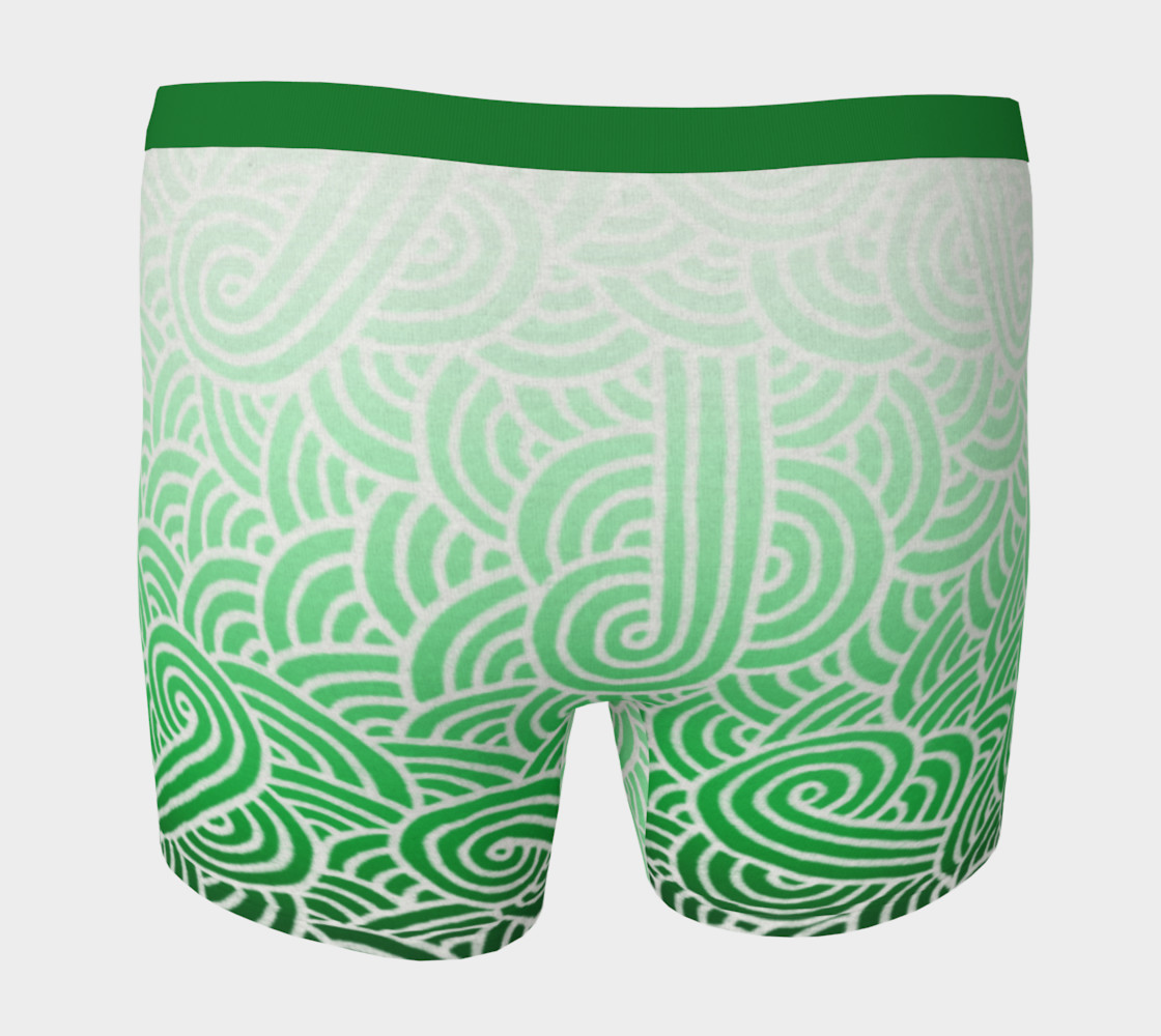 Aperçu de Ombré green and white swirls doodles Boxer Brief #4