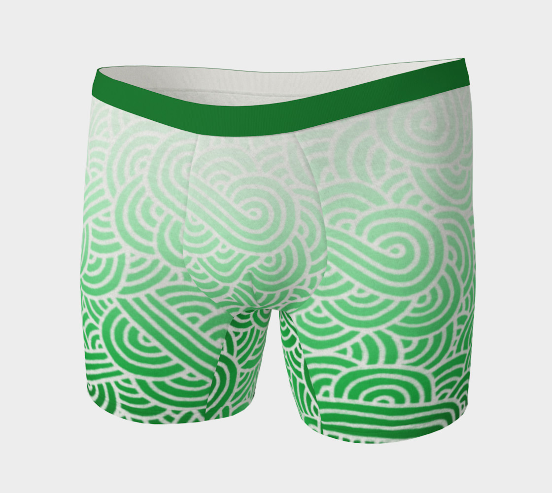 Aperçu de Ombré green and white swirls doodles Boxer Brief #3