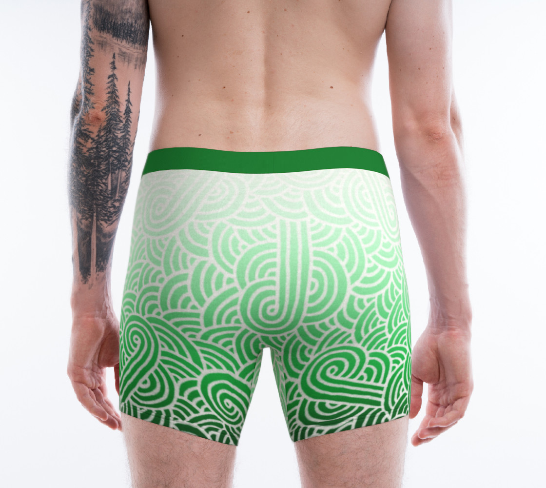 Aperçu de Ombré green and white swirls doodles Boxer Brief #2