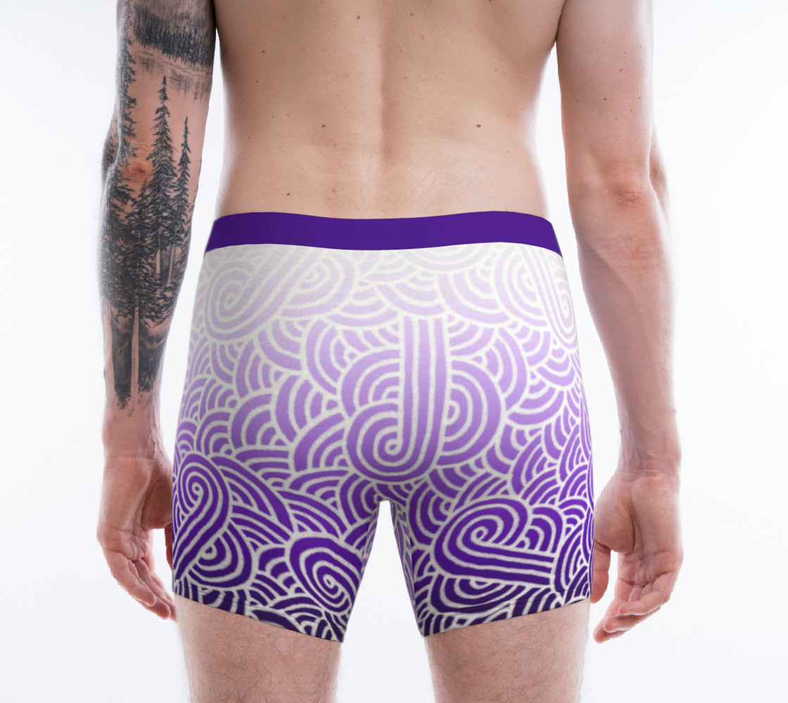 Ombré purple and white swirls doodles Boxer Brief preview #2