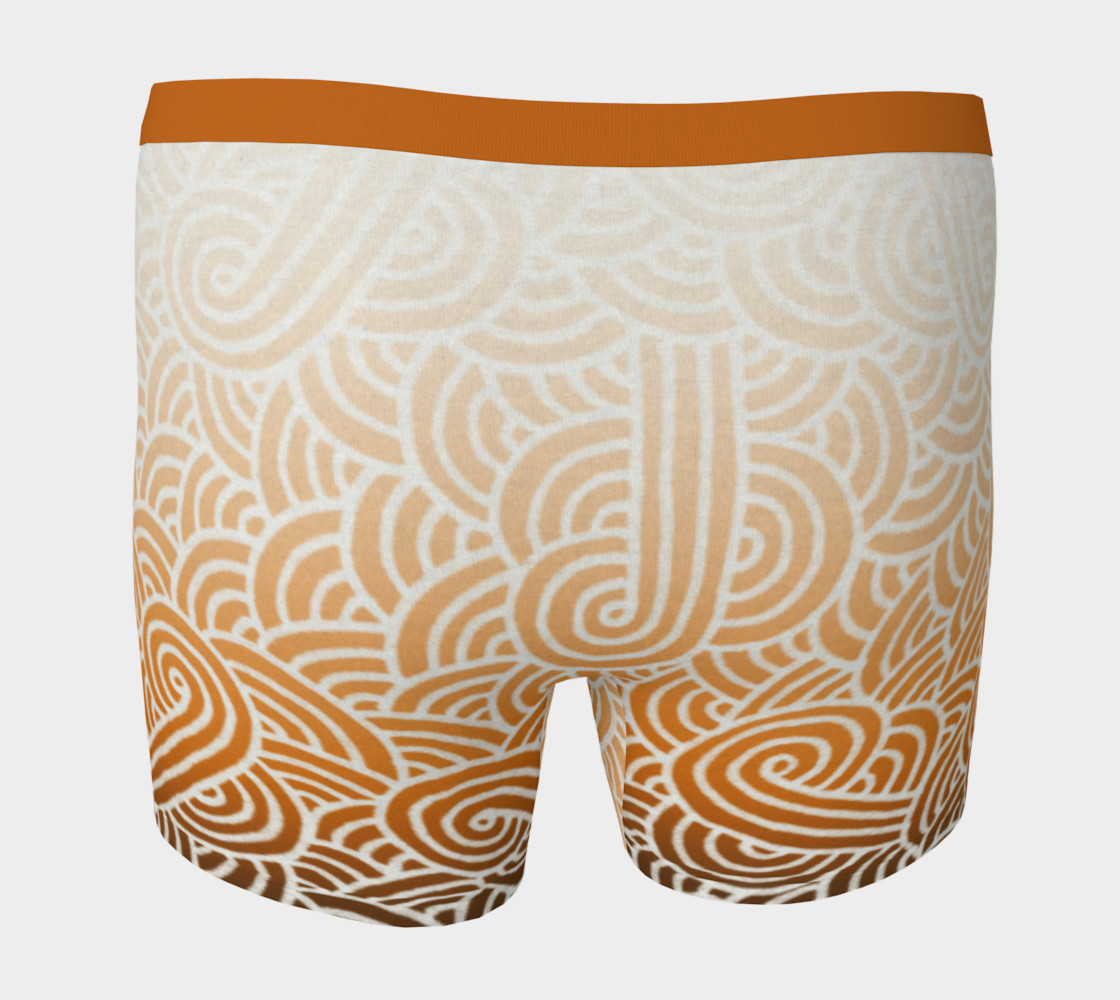 Ombré orange and white swirls doodles Boxer Brief preview #4
