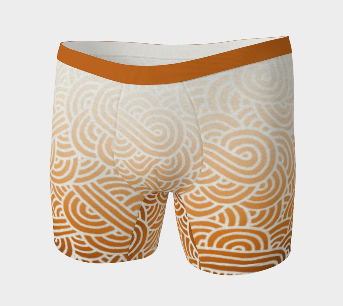 Ombré orange and white swirls doodles Boxer Brief preview #3