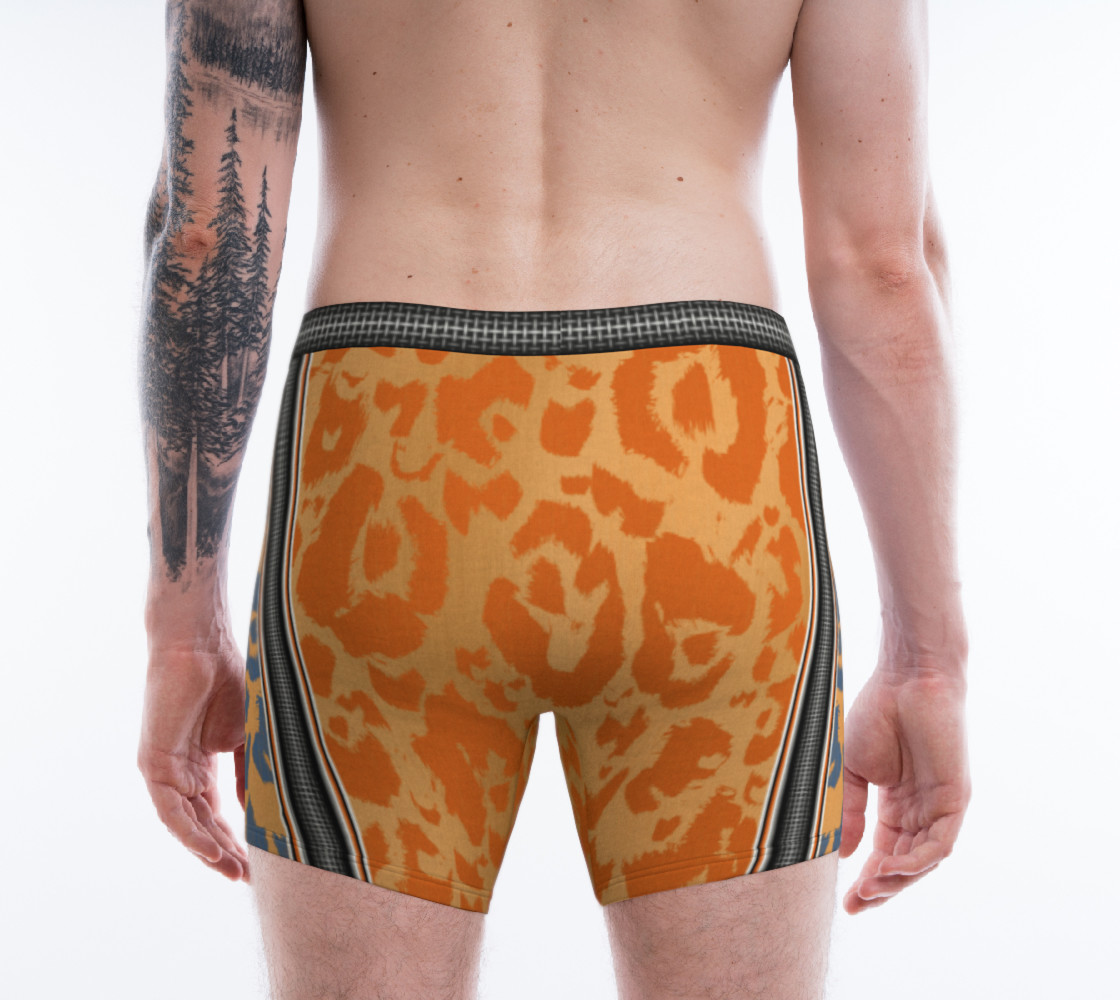Aperçu de Orange and Blue Leopard Print Industrial Stripe #2