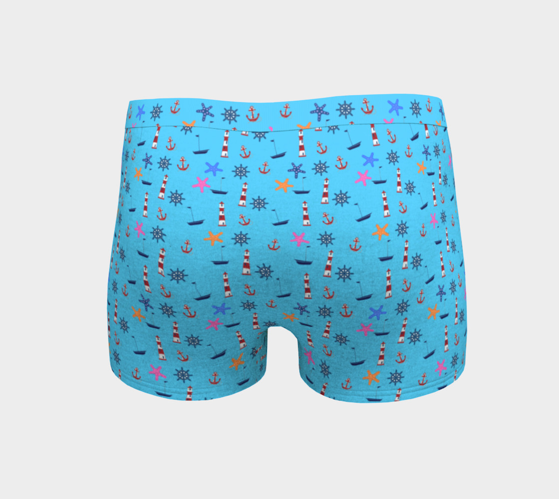 Nautical Beach Pattern on Blue preview #4