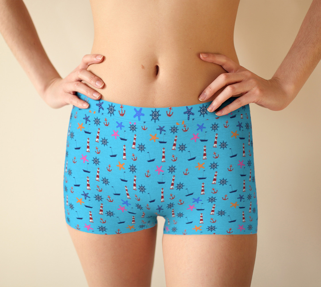 Nautical Beach Pattern on Blue preview #1