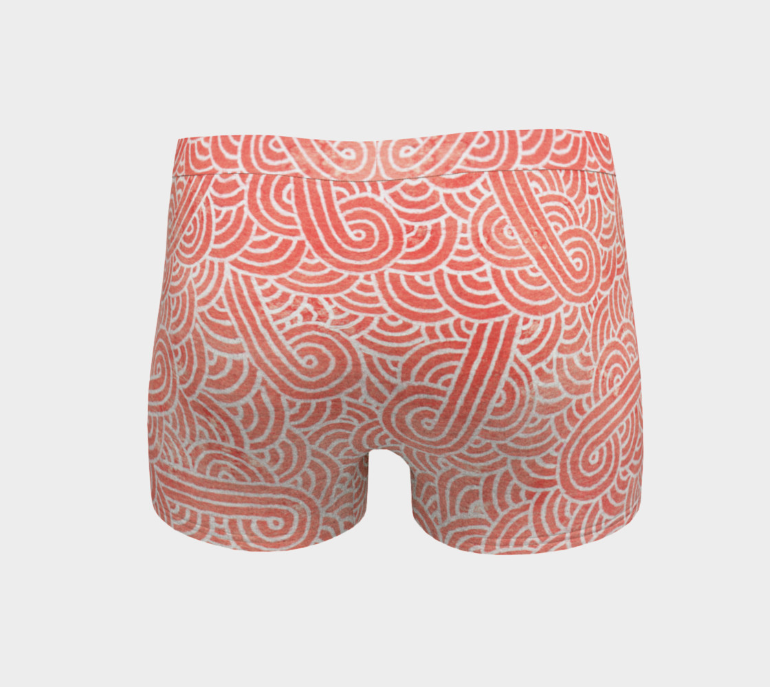 Aperçu de Peach echo and white swirls doodles Boyshort #4
