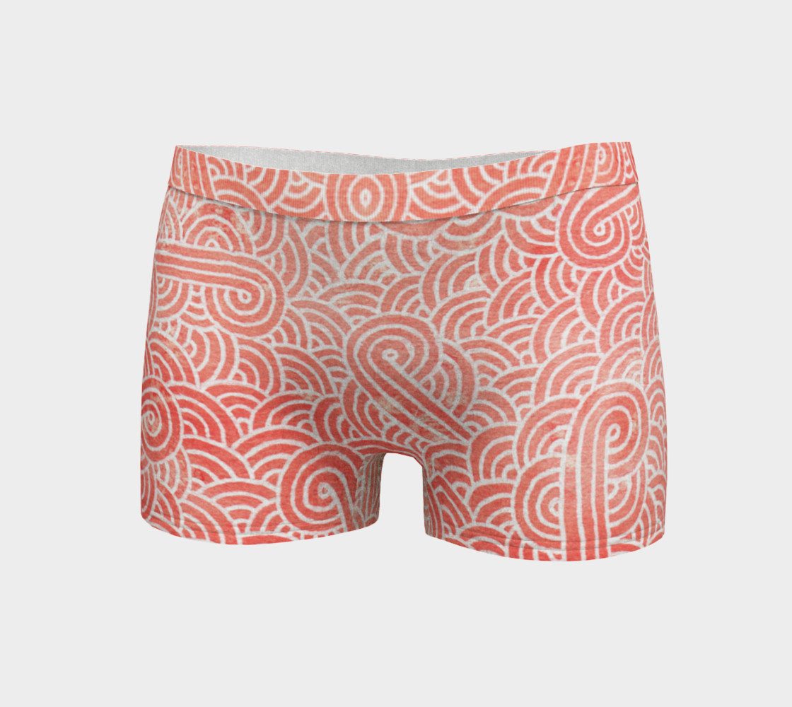 Aperçu de Peach echo and white swirls doodles Boyshort #3