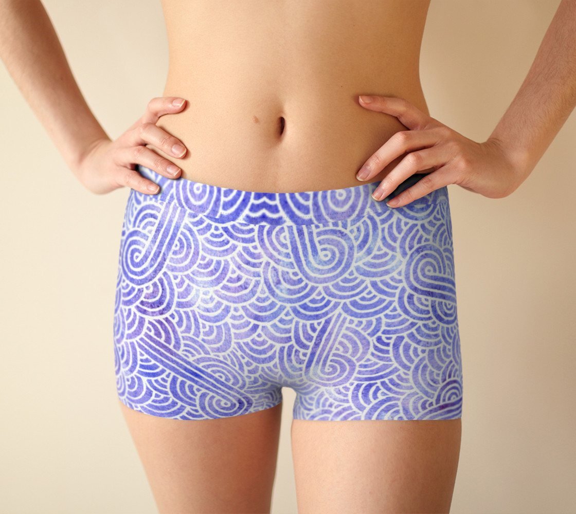 Lavender and white swirls doodles Boyshort preview #1