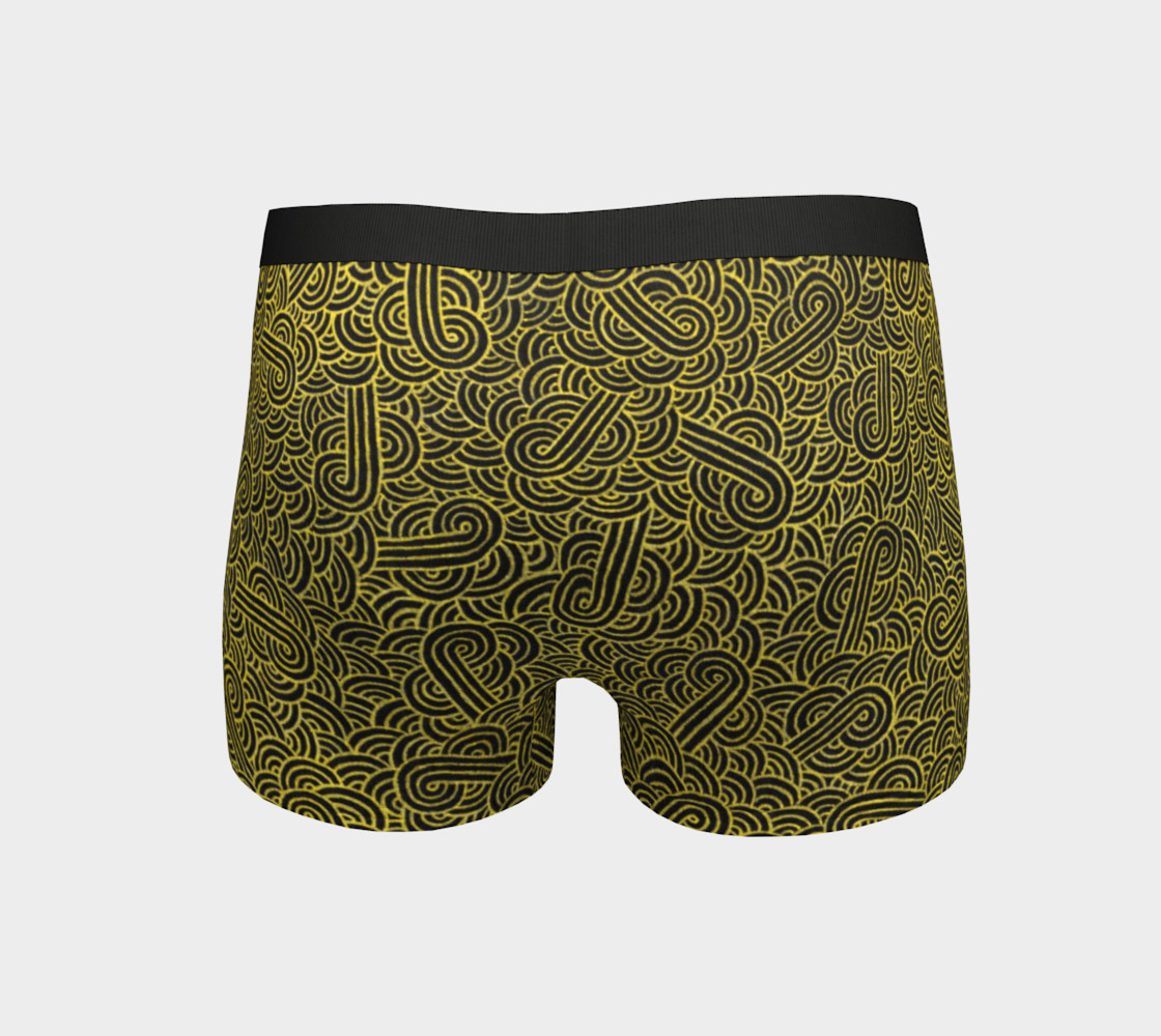 Faux gold and black swirls doodles Boyshort preview #4
