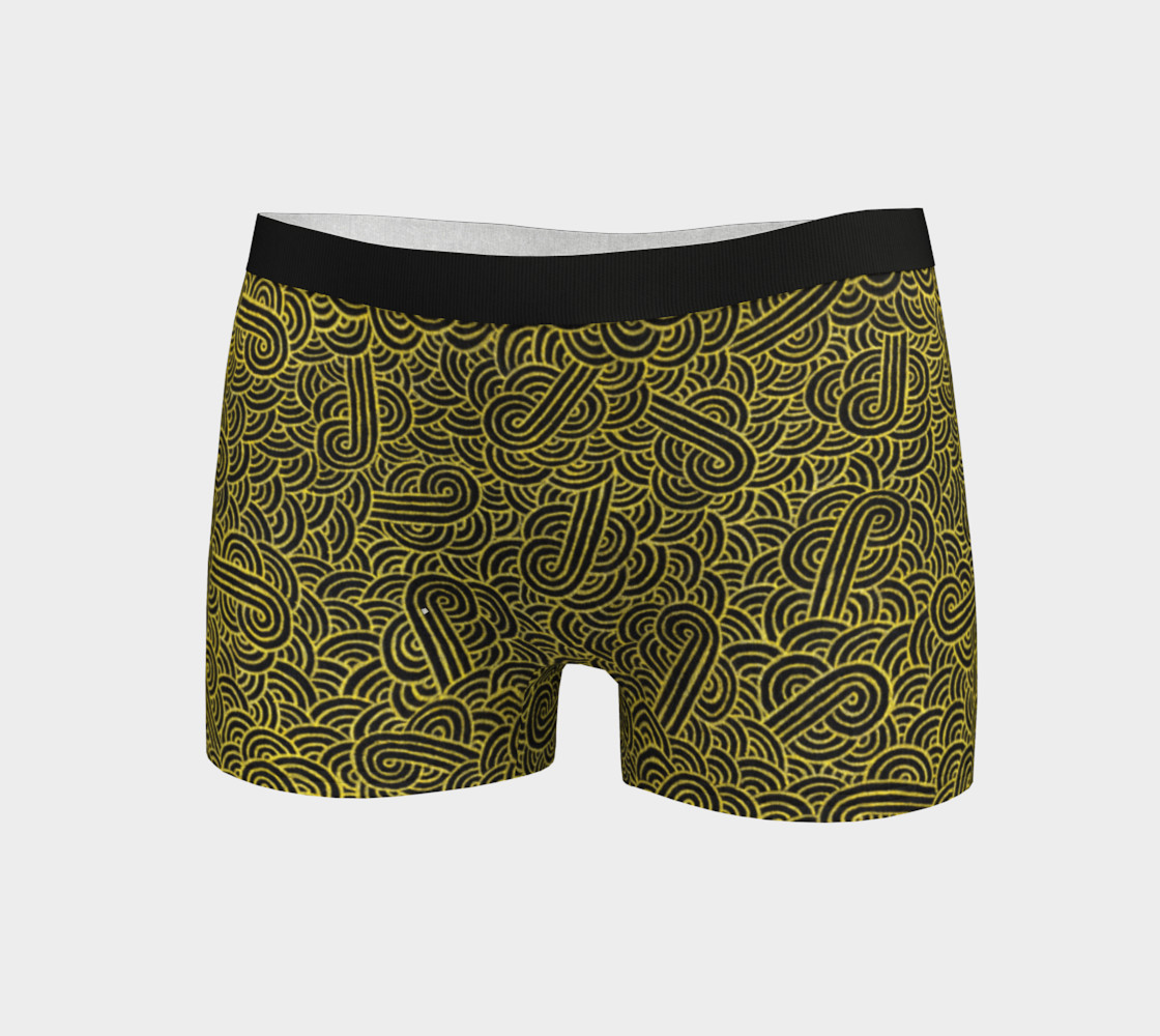 Faux gold and black swirls doodles Boyshort preview #3