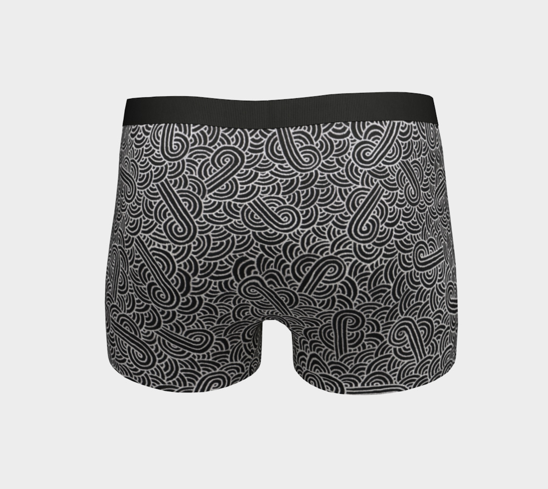 Faux silver and black swirls doodles Boyshort preview #4