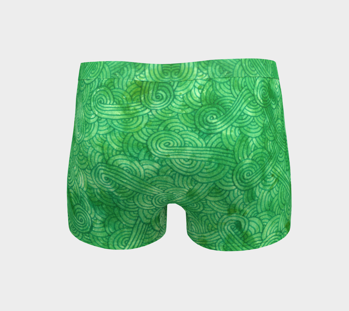Bright green swirls doodles Boyshort preview #4