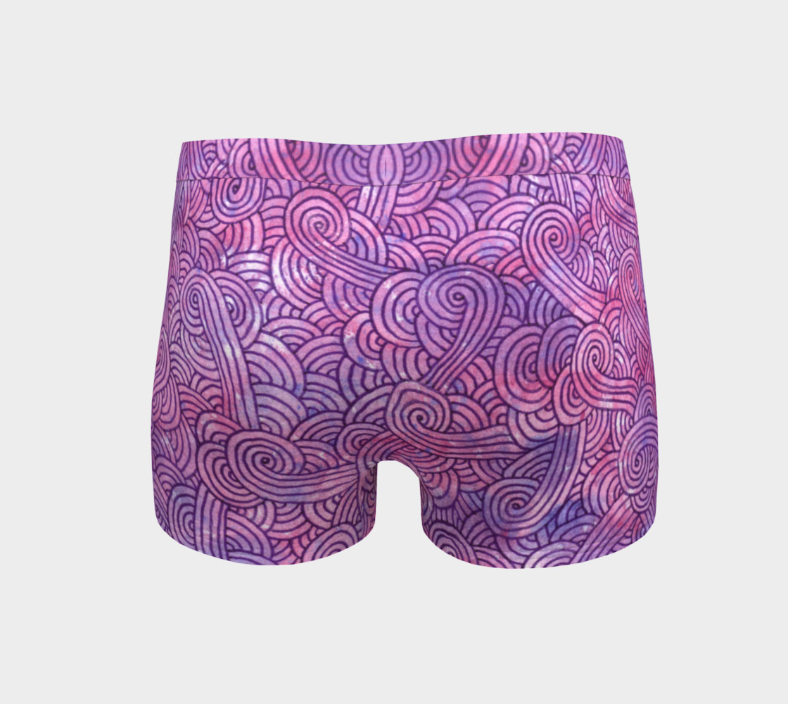 Neon purple and pink swirls doodles Boyshort preview #4