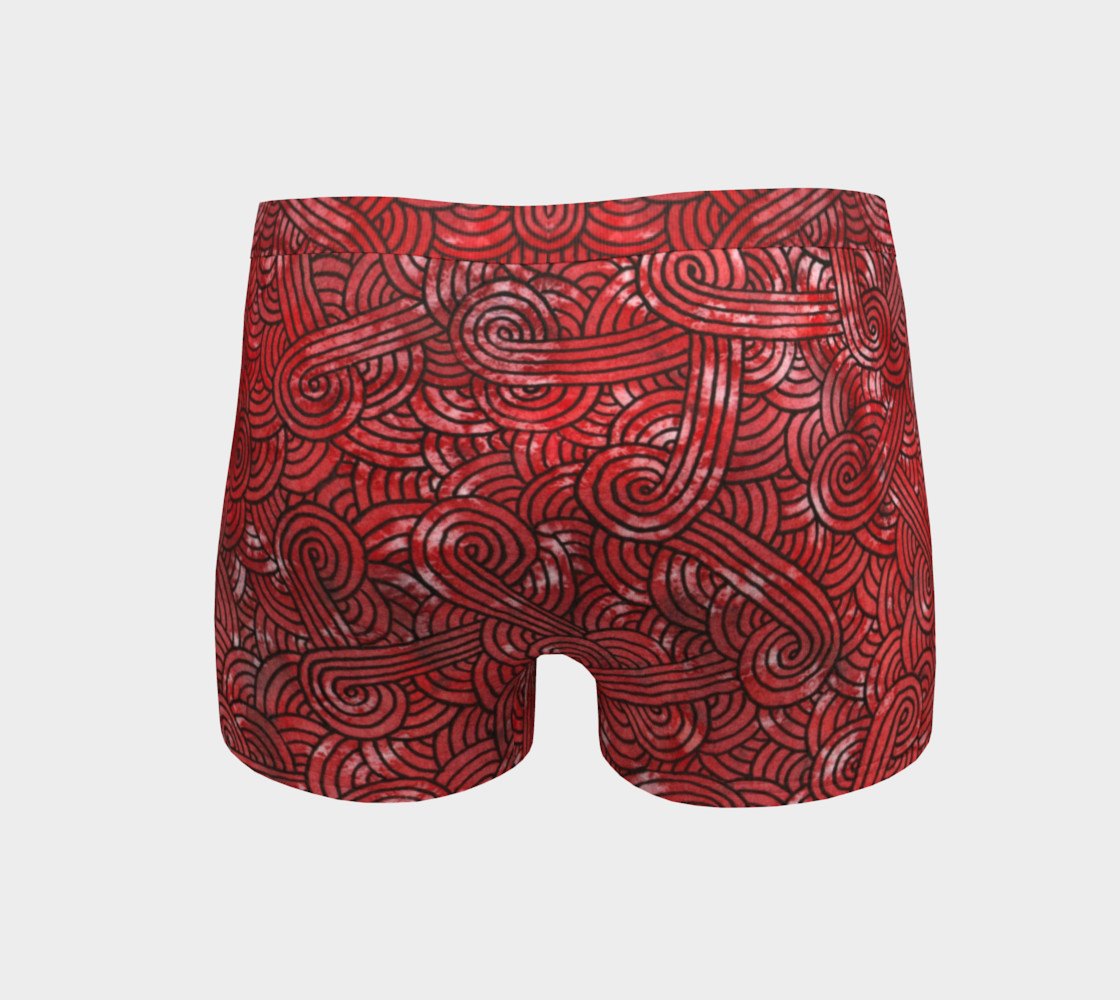 Aperçu de Red and black swirls doodles Boyshort #4