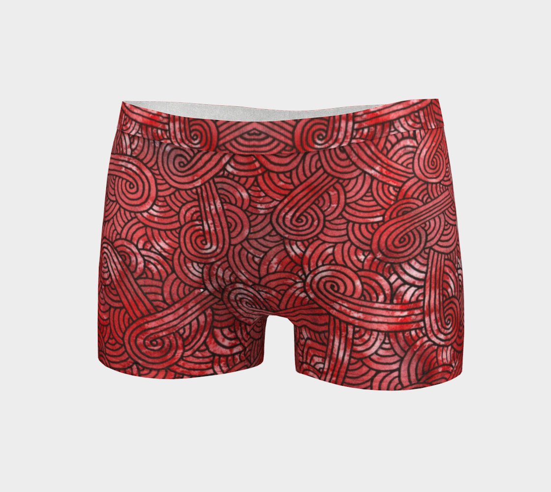 Aperçu de Red and black swirls doodles Boyshort #3