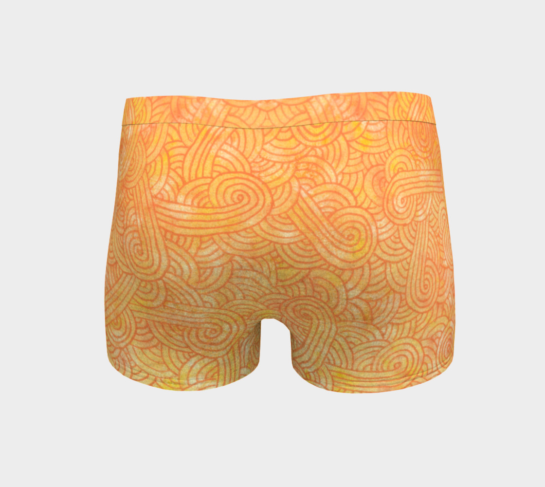 Aperçu de Yellow and orange swirls doodles Boyshort #4
