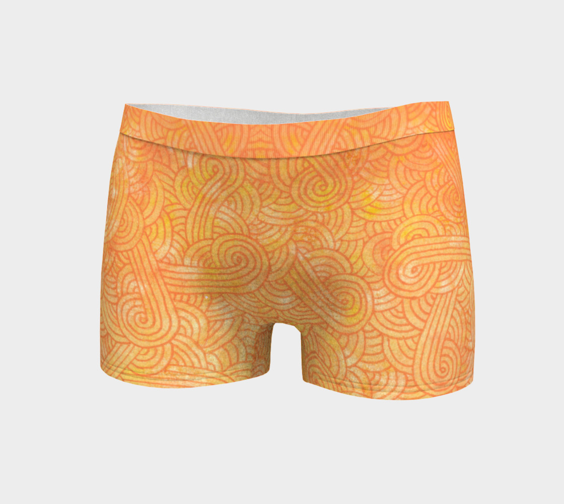 Aperçu de Yellow and orange swirls doodles Boyshort #3