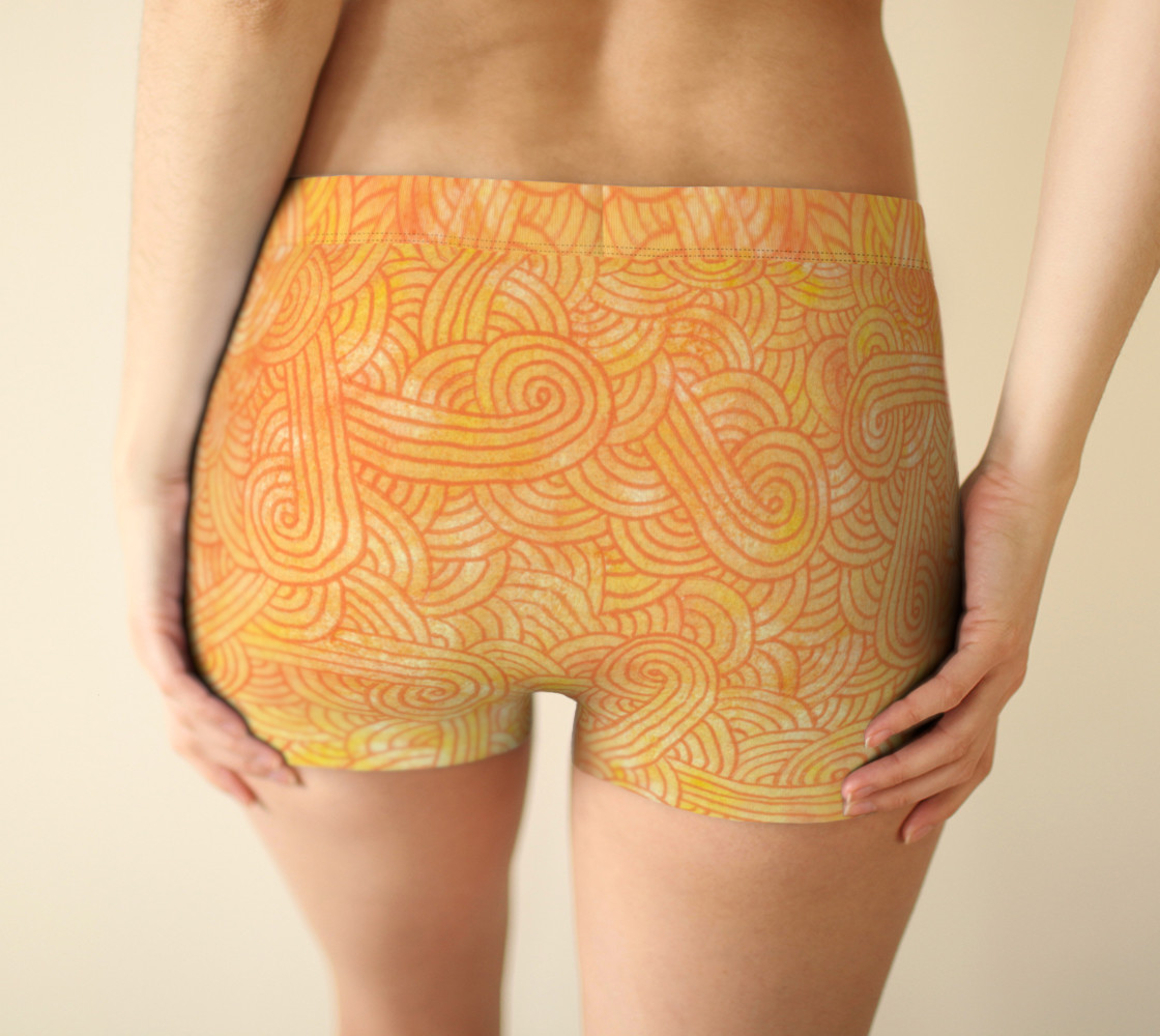 Aperçu de Yellow and orange swirls doodles Boyshort #2