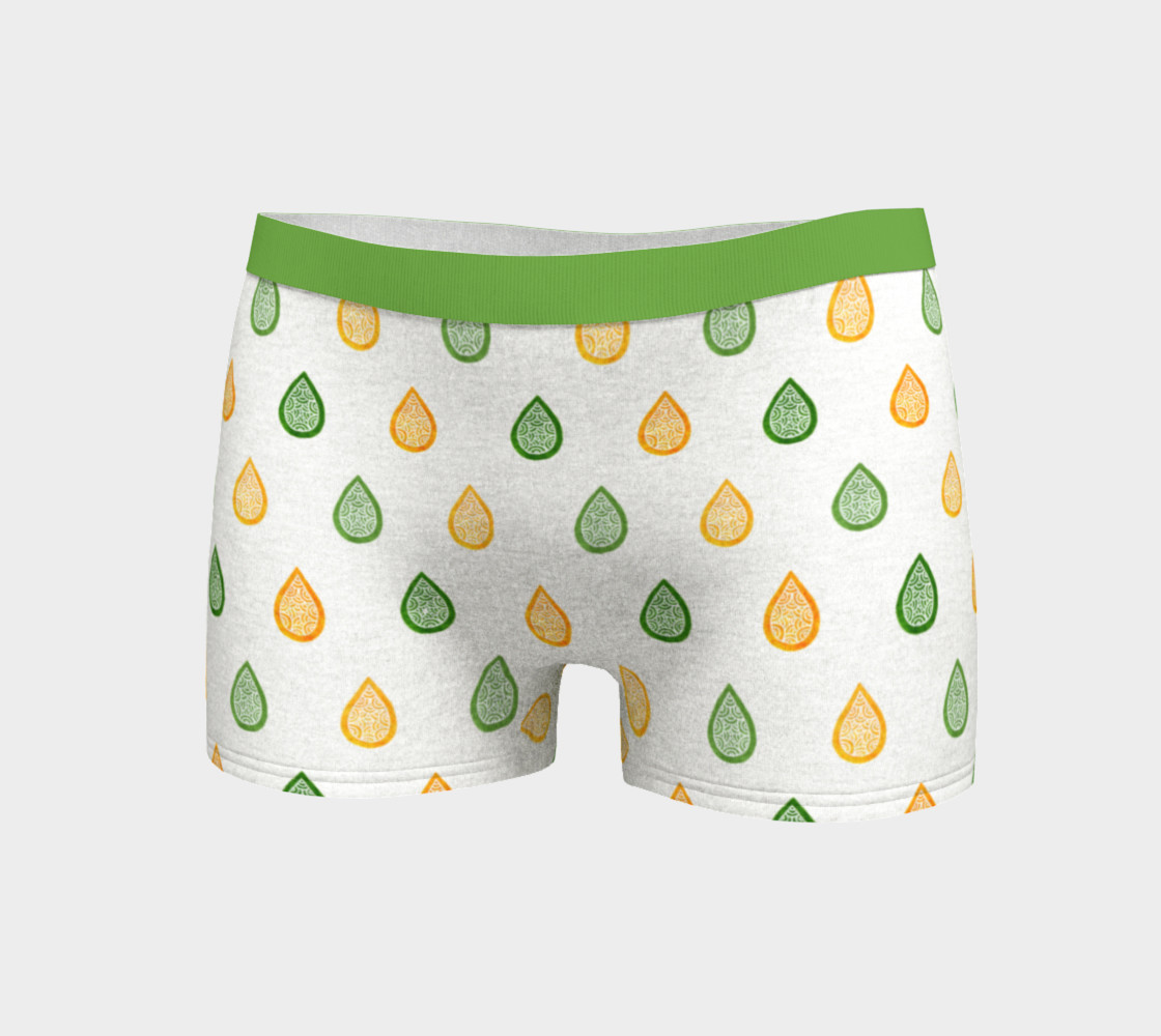 Aperçu de Yellow and green raindrops Boyshort #3