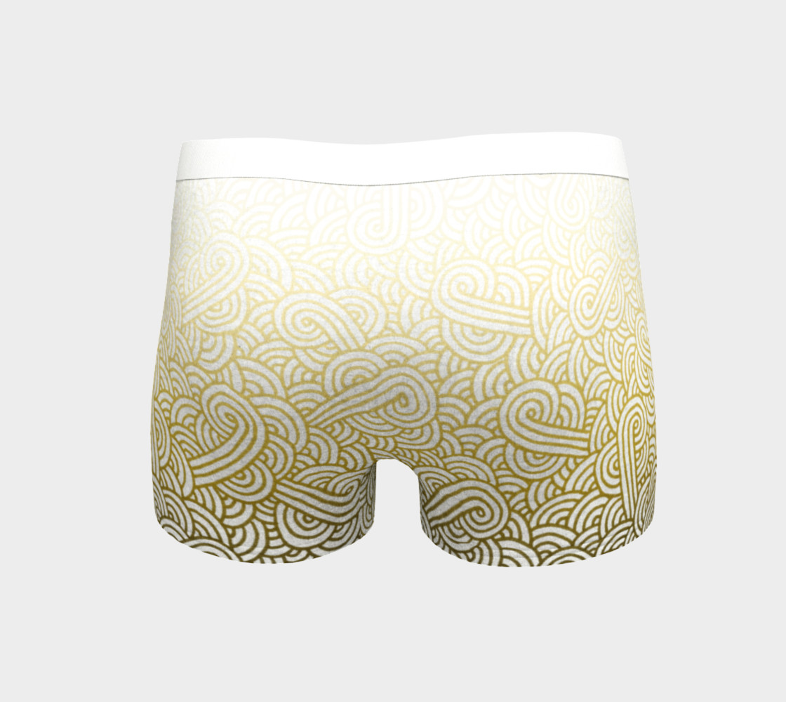 Gradient yellow and white swirls doodles Boyshort preview #4
