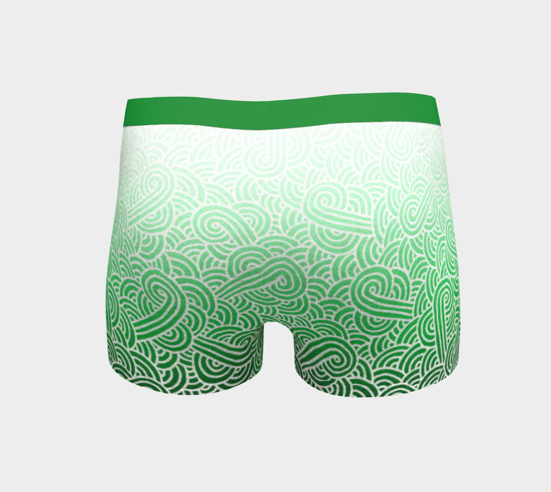 Ombré green and white swirls doodles Boyshort preview #4