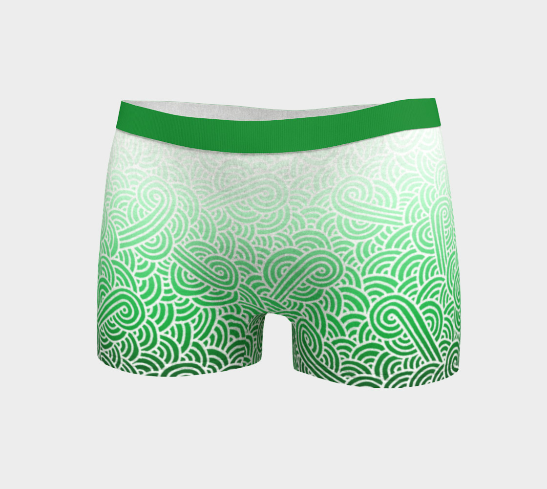 Ombré green and white swirls doodles Boyshort preview #3