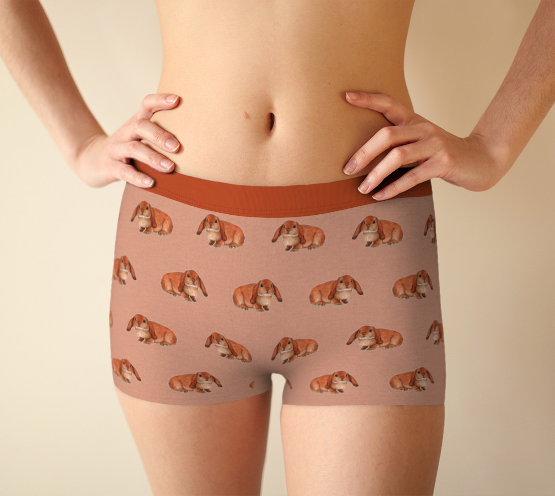 Red rabbit ram pattern Boyshort preview #1
