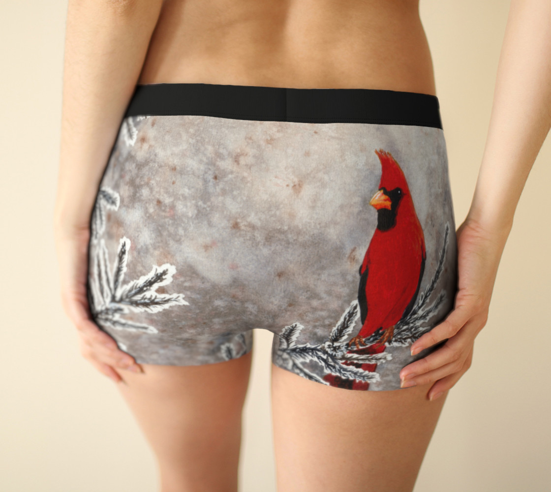 The red cardinal in winter Boyshort preview #2