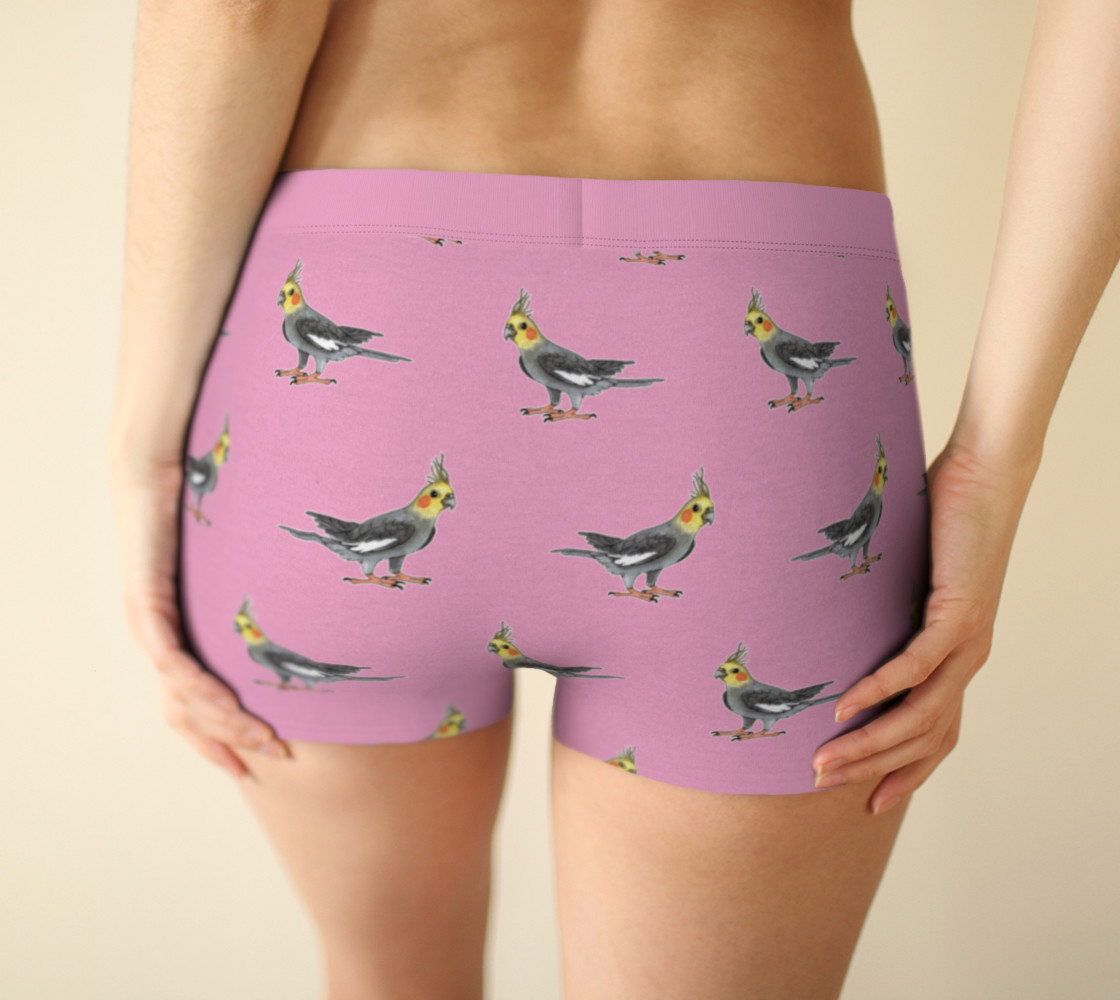 Cockatiel birds pattern Boyshort preview #2