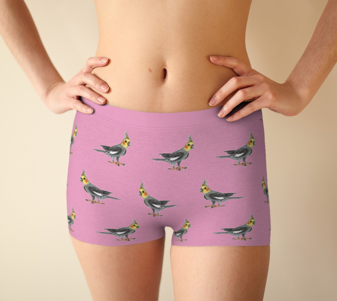 Cockatiel birds pattern Boyshort preview #1