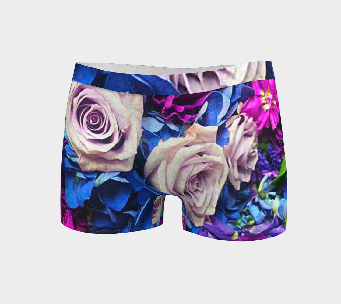 Rose Bouquet in Blues and Purples Boyshorts thumbnail #4