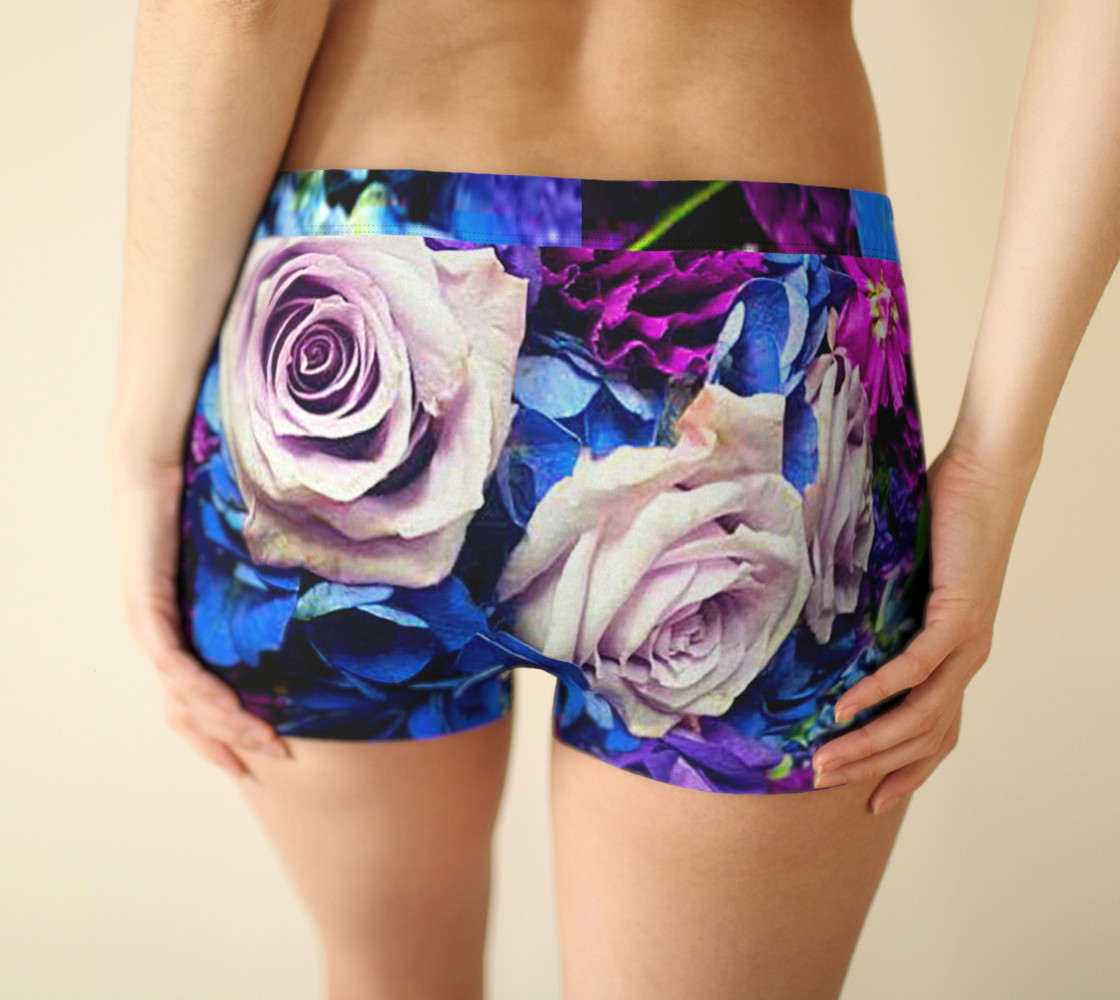 Rose Bouquet in Blues and Purples Boyshorts thumbnail #3