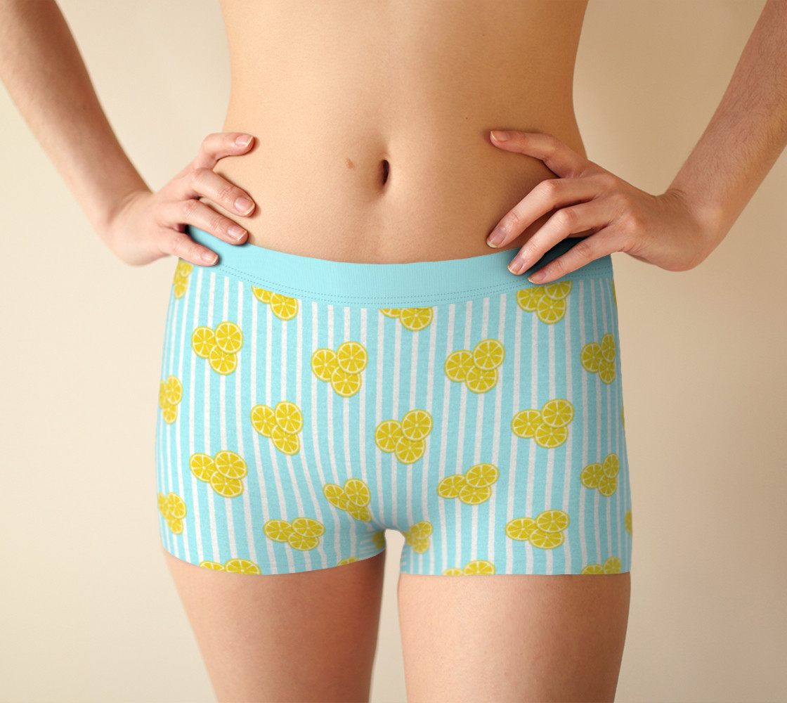 Lemon Slices on Light Blue Stripes preview #1