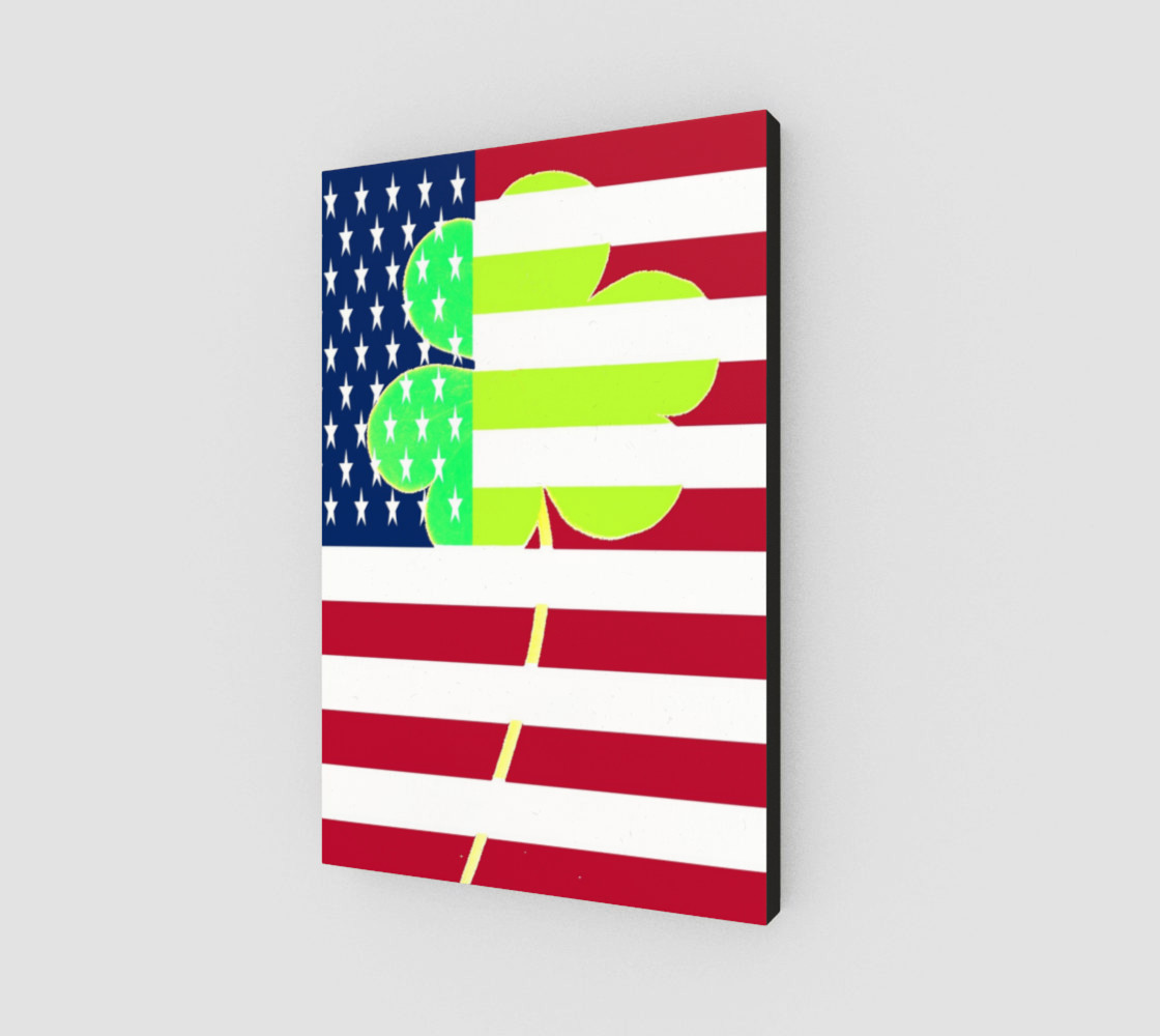 St. Patrick's Day Irish Shamrock Clover American Flag preview #2